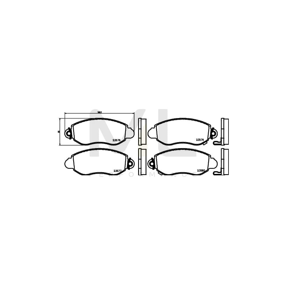 Hella 8DB 355 019-361 Brake Pad Set For Ford Transit With Acoustic Wear Warning, With Brake Caliper Screws | ML Performance Car Parts