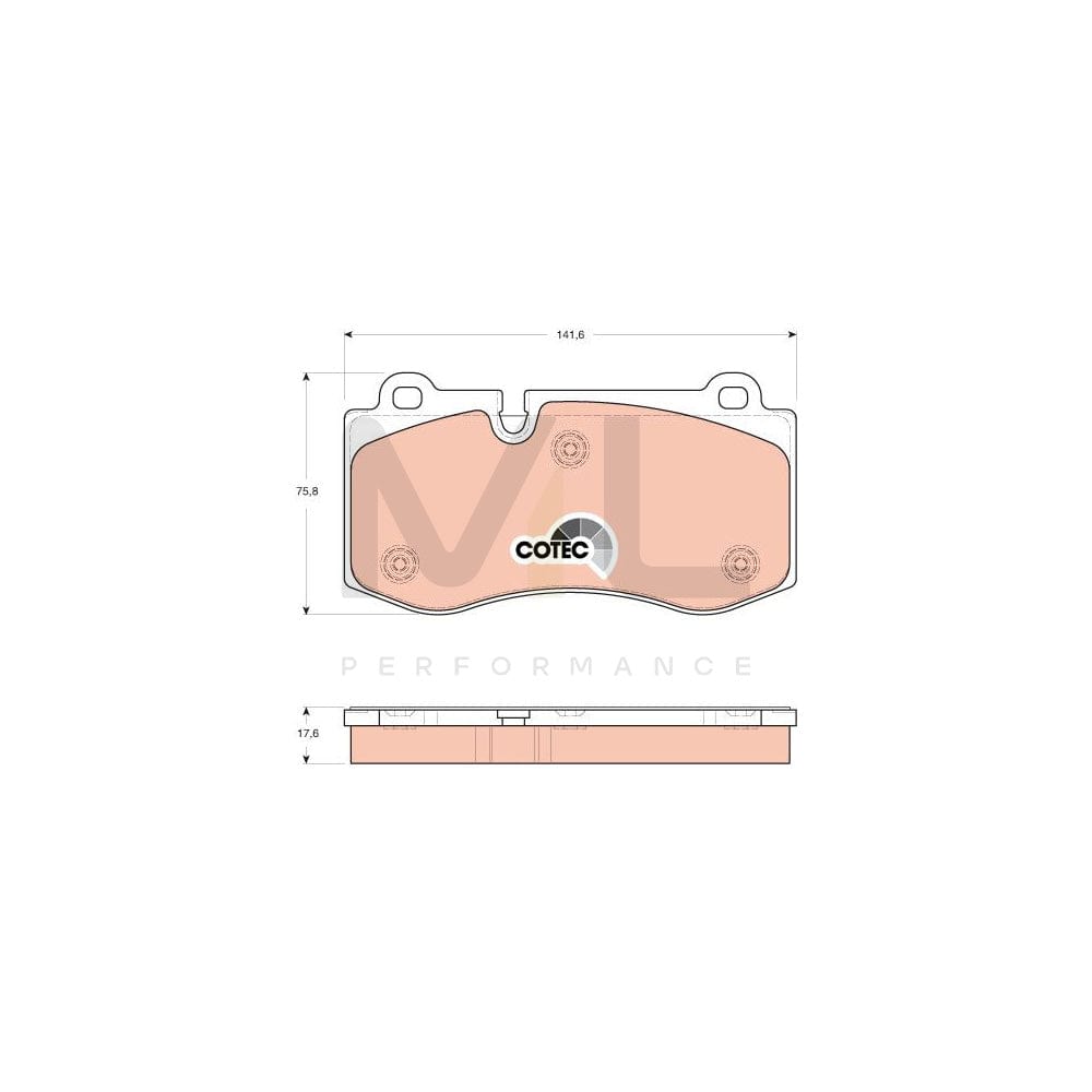 TRW Cotec Gdb1667 Brake Pad Set Prepared For Wear Indicator | ML Performance Car Parts