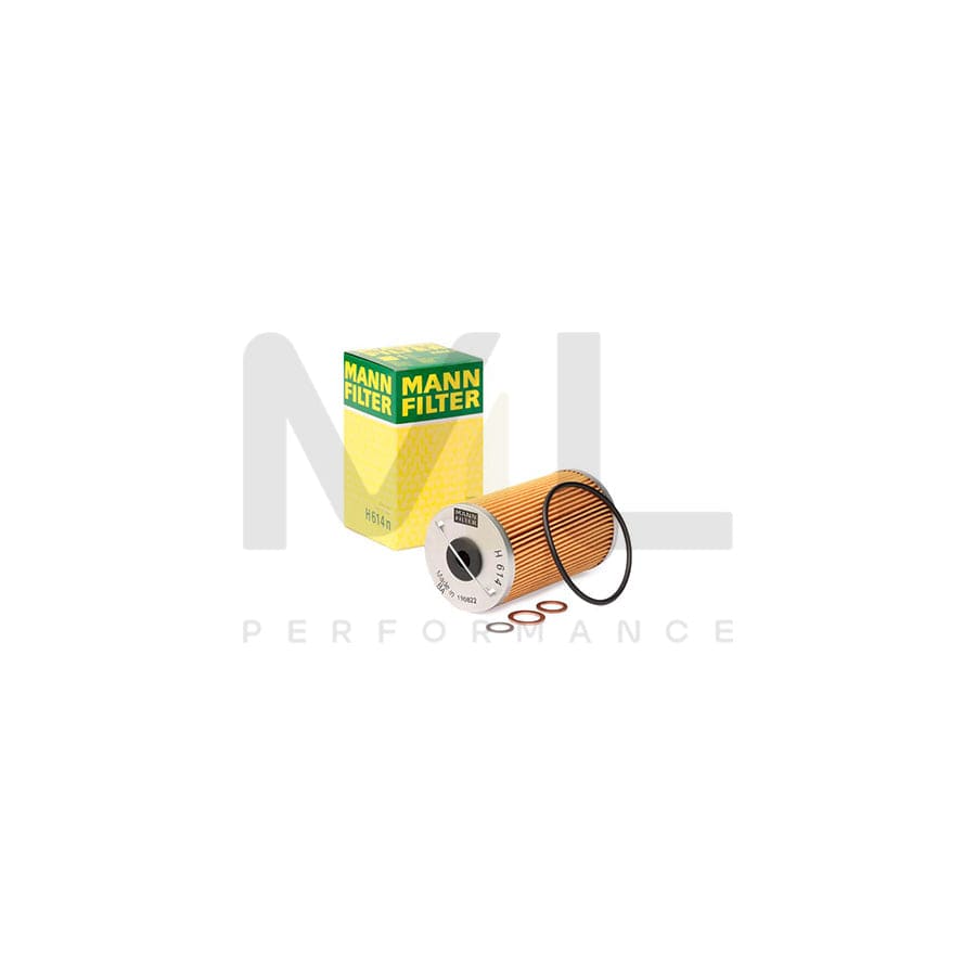 MANN-FILTER H 614 n Oil Filter with seal, Filter Insert | ML Performance Car Parts