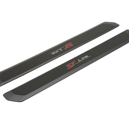 GENUINE FORD 2544750 SCUFF PLATES FRONT, BLACK WITH RED AND WHITE ILLUMINATED ST-LINE LOGO | ML Performance UK