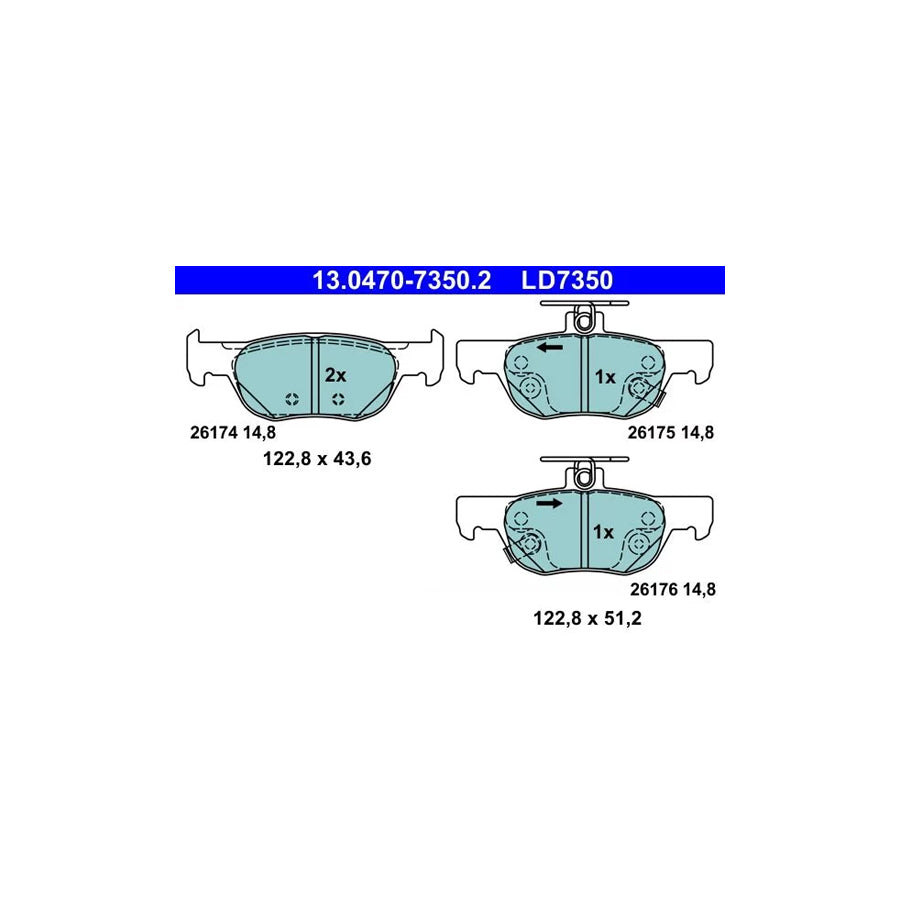 ATE 13.0470-7350.2 Brake Pad Set