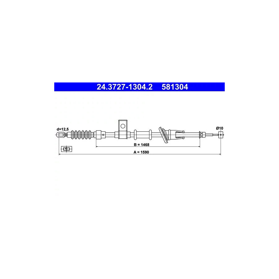 ATE 24.3727-1304.2 Hand Brake Cable