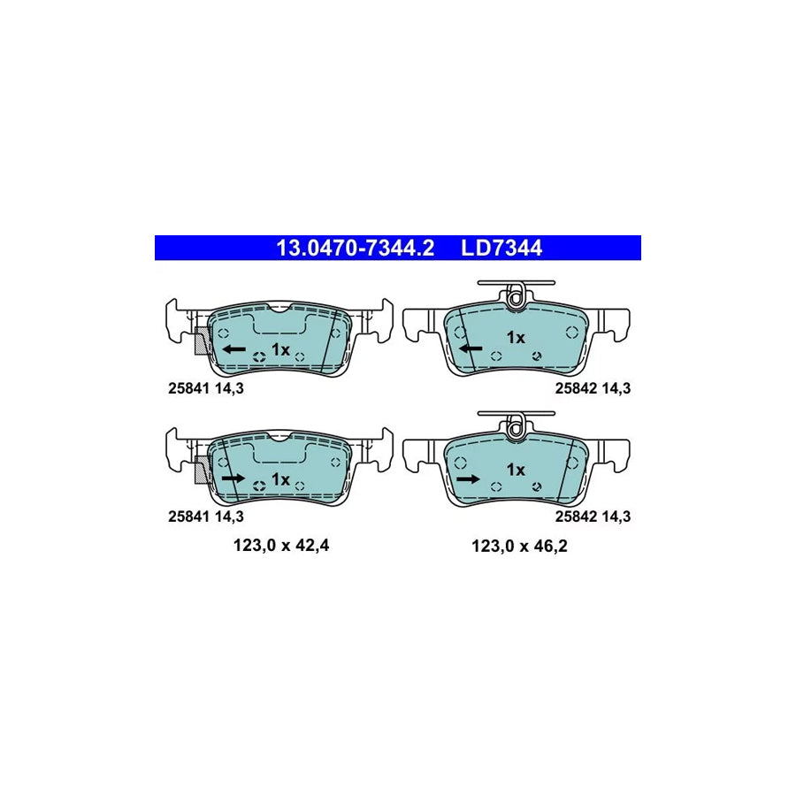 ATE 13.0470-7344.2 Brake Pad Set For Ford Fiesta