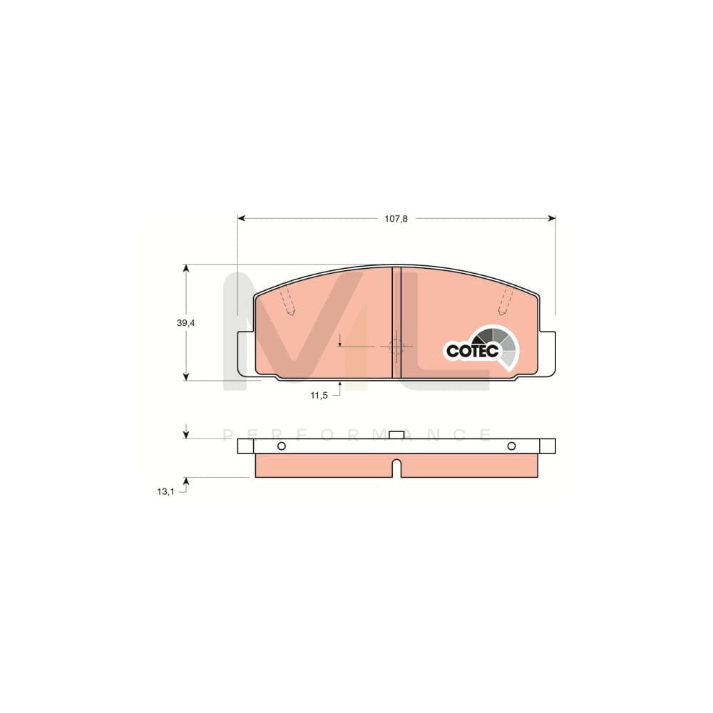 TRW Cotec Gdb3088 Brake Pad Set Not Prepared For Wear Indicator | ML Performance Car Parts