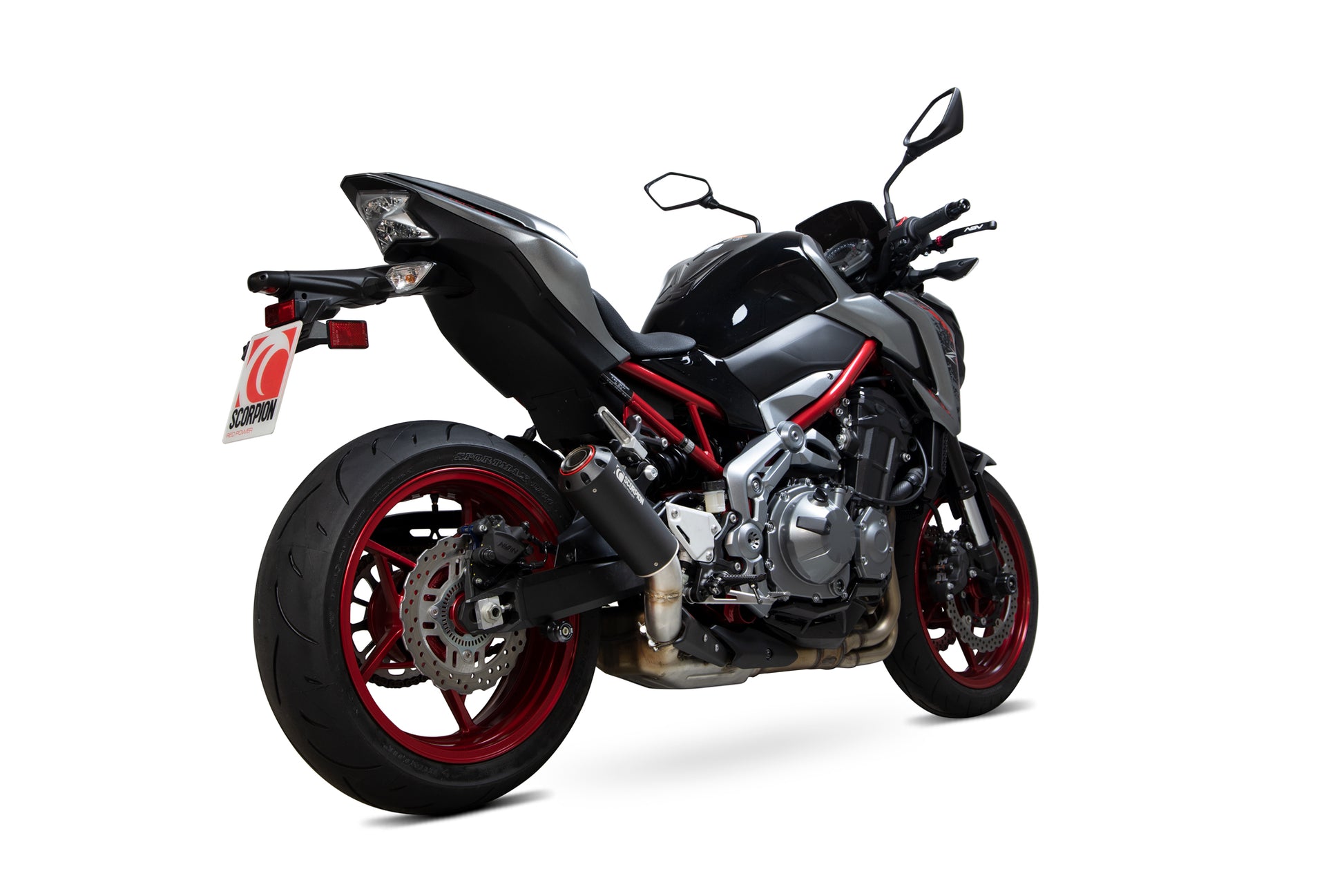 Scorpion PKA114BCER Kawasaki Z900 Red Power Slip-On - Black Ceramic Coated Sleeve | ML Performance UK UK