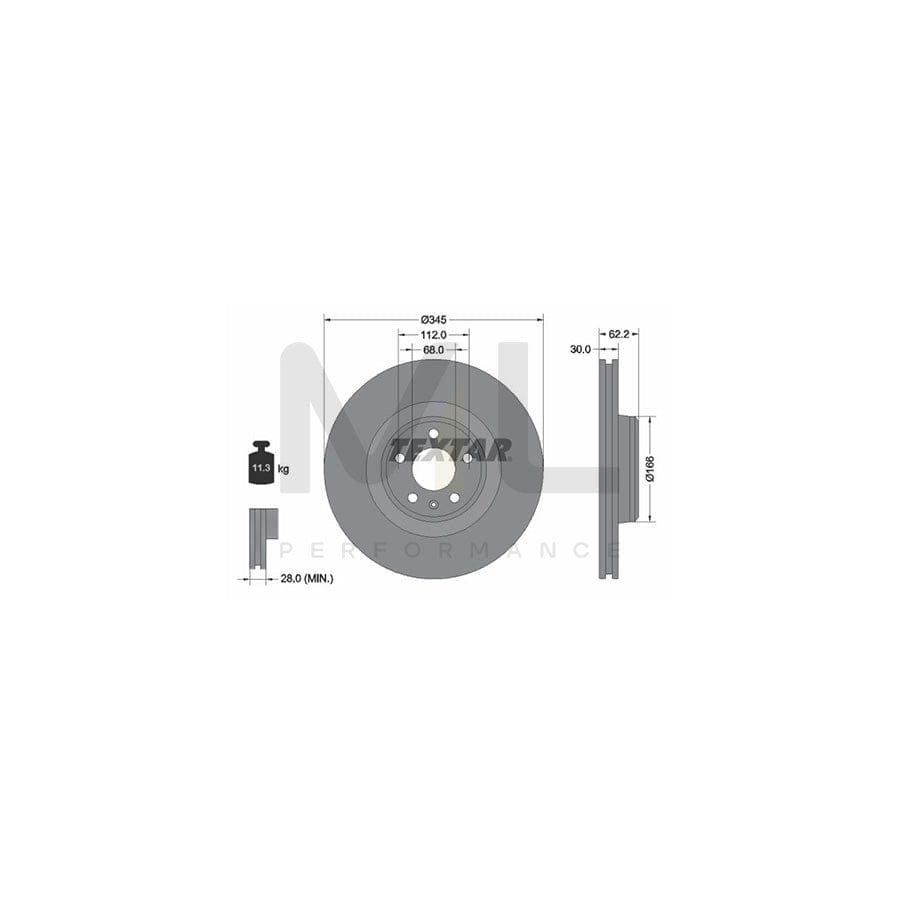 TEXTAR PRO+ 92294305 Brake Disc for AUDI A6 C7 Allroad (4GH, 4GJ) Internally Vented, Coated, High-carbon, without wheel hub | ML Performance Car Parts