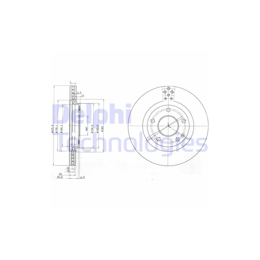 Delphi Bg3829 Brake Disc Suitable For Mercedes-Benz A-Class (W168)