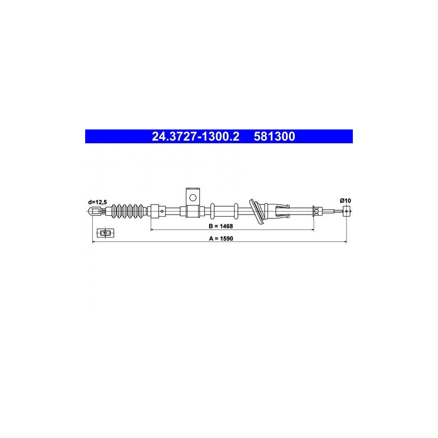 ATE 24.3727-1300.2 Hand Brake Cable