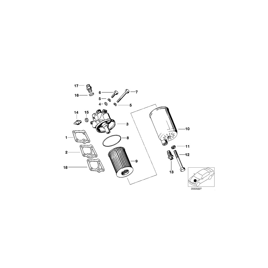 Genuine BMW 11421716587 E23 E28 E12 Oil Filter Head (Inc. 728i, 635CSi & 735i) | ML Performance UK Car Parts