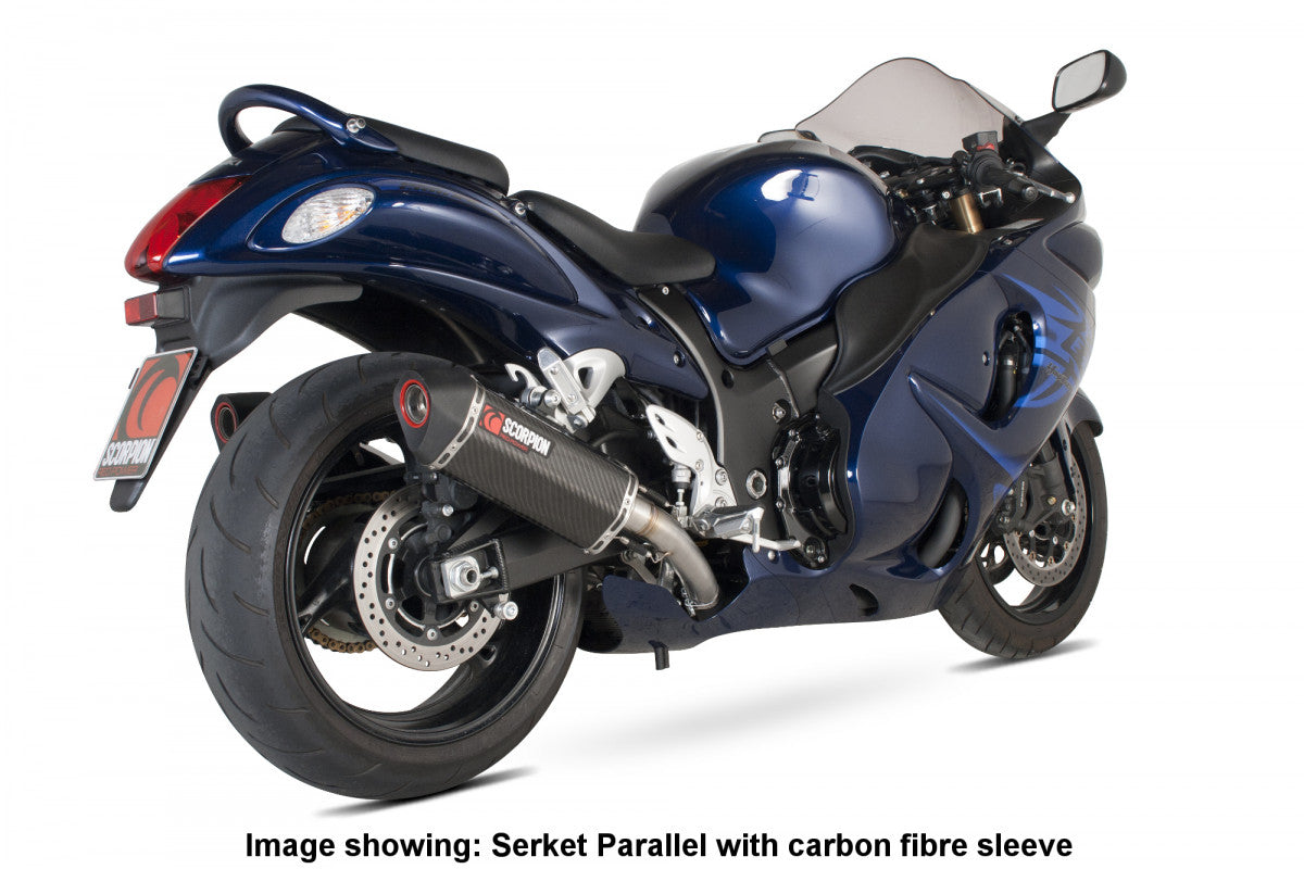 Scorpion RSI112SEO Suzuki GSX1300 R Hayabusa Serket Parallel Slip-On (Pair) - Brushed Stainless Steel Sleeve | ML Performance UK UK