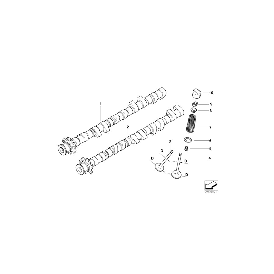 Genuine BMW 11317835880 E64 E60 E63 Inlet Camshaft Zyl.6-10 (Inc. M5 & M6) | ML Performance UK Car Parts