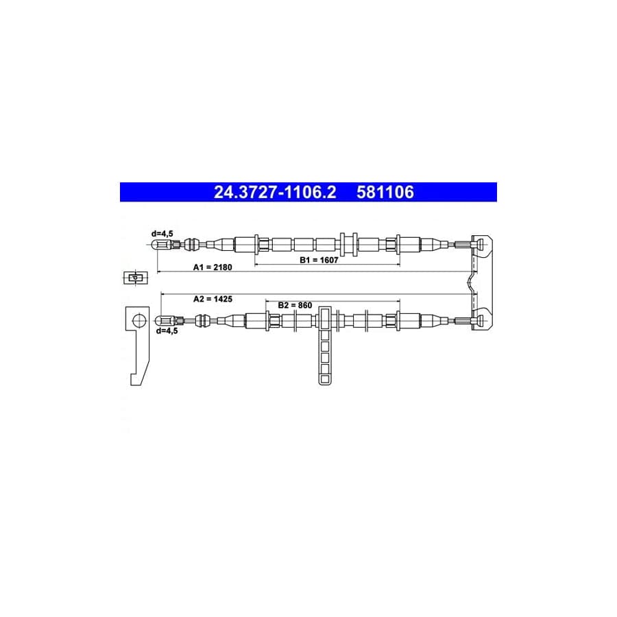 ATE 24.3727-1106.2 Hand Brake Cable