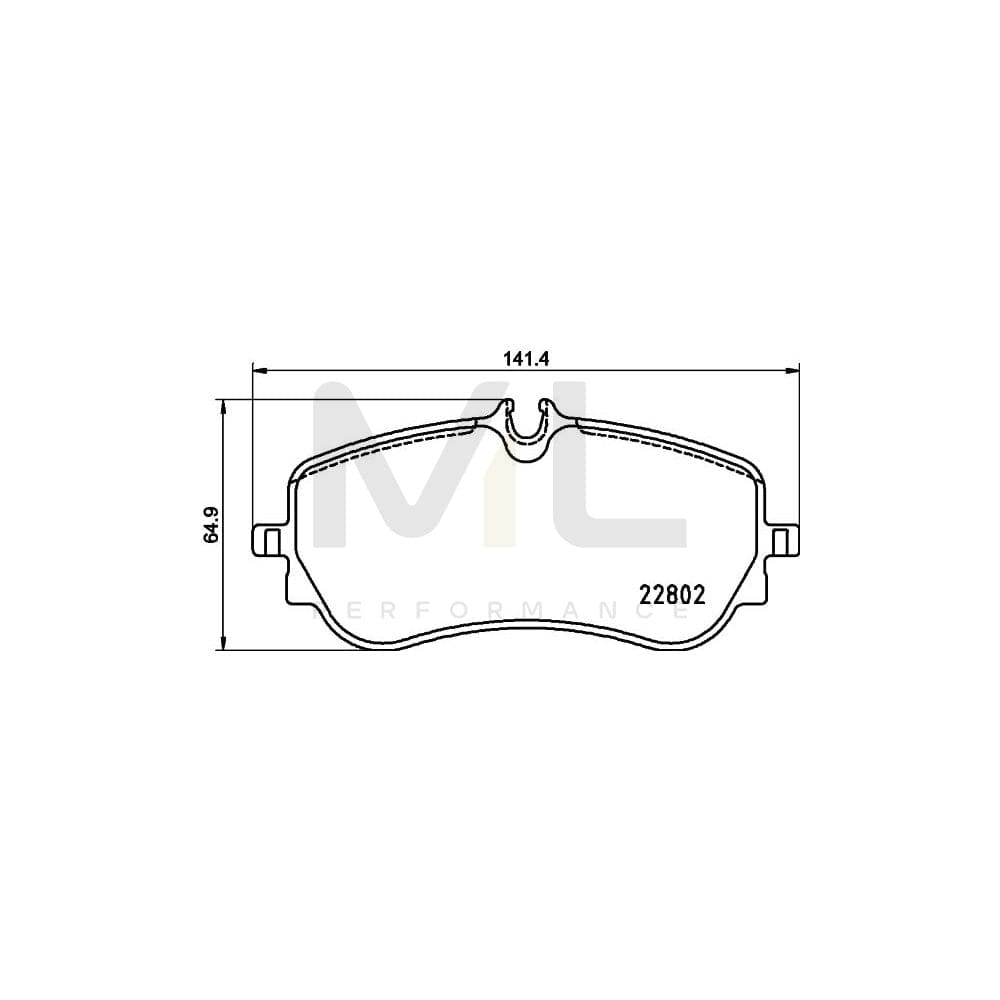 Hella 8DB 355 037-751 Brake Pad Set Prepared For Wear Indicator, With Brake Caliper Screws, With Accessories | ML Performance Car Parts