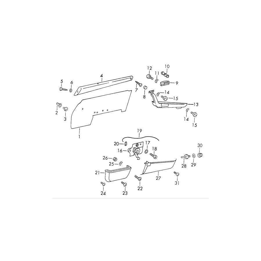 Genuine Porsche Door Panel Clip Porsche 911 65-98 / 914 / 924 / 944 / 968 / 928 | ML Performance UK Car Parts