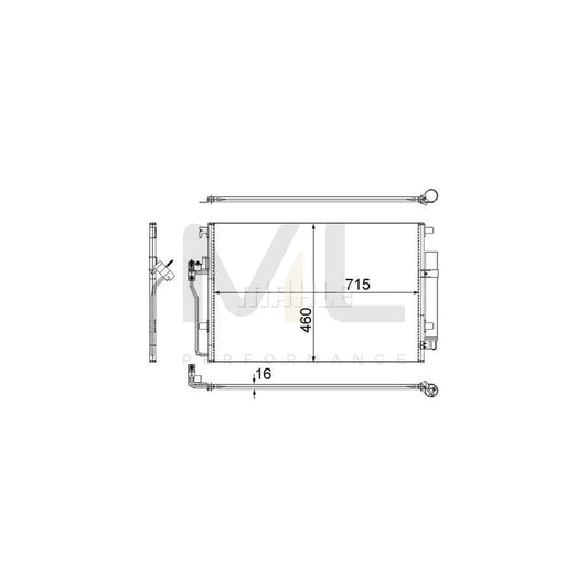 MAHLE ORIGINAL AC 553 001S Air conditioning condenser with dryer | ML Performance Car Parts