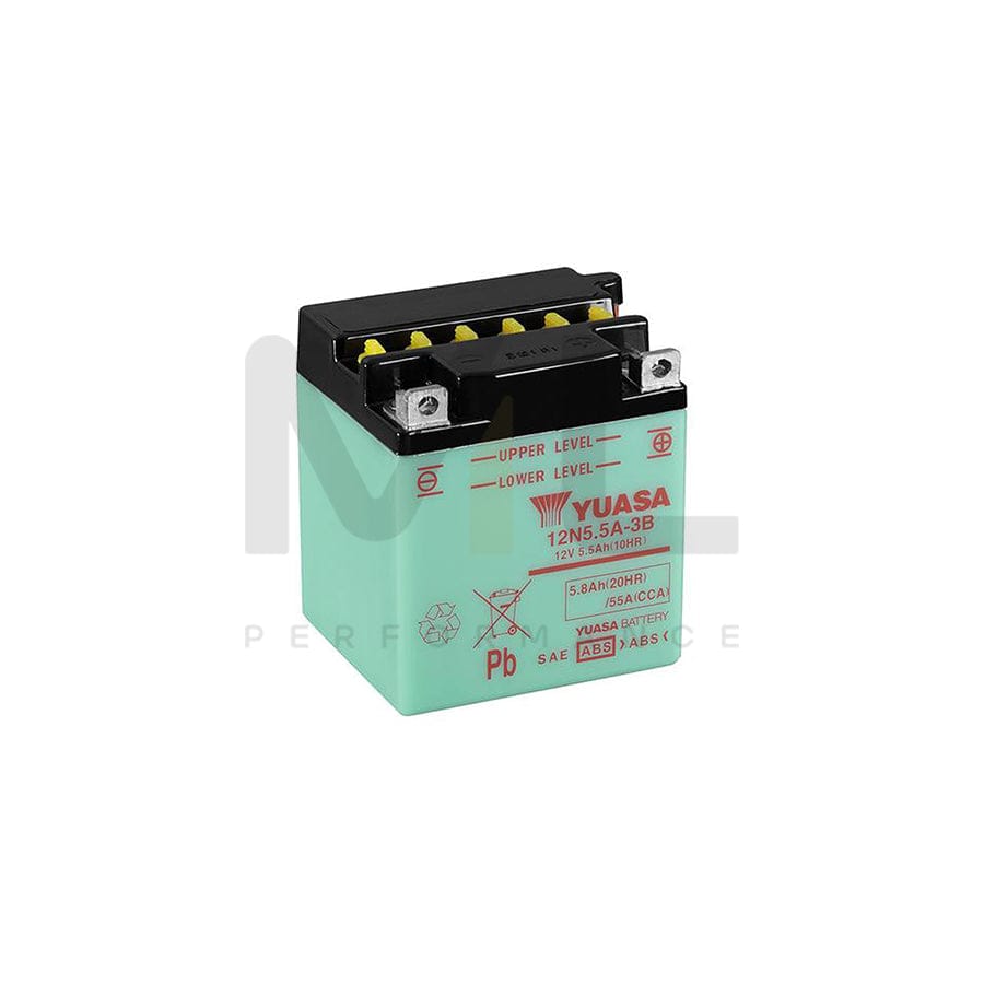 Yuasa 12N5.5A-3B 12v Motorbike & Motorcycle Battery | ML Performance UK Car Parts