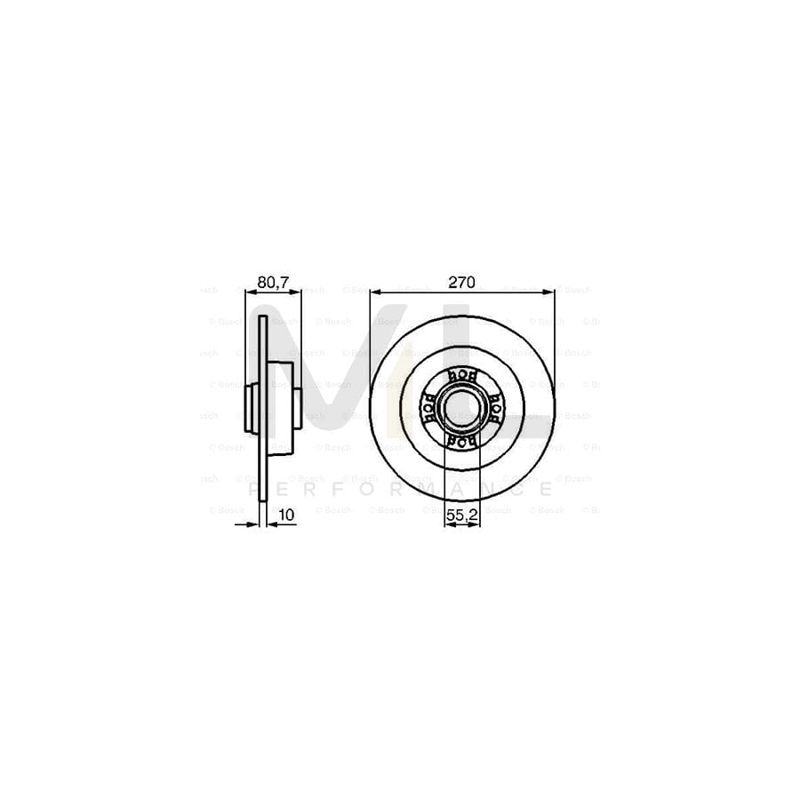 BOSCH 0 986 479 196 Brake Disc Solid, Oiled, without integrated magnetic sensor ring | ML Performance Car Parts