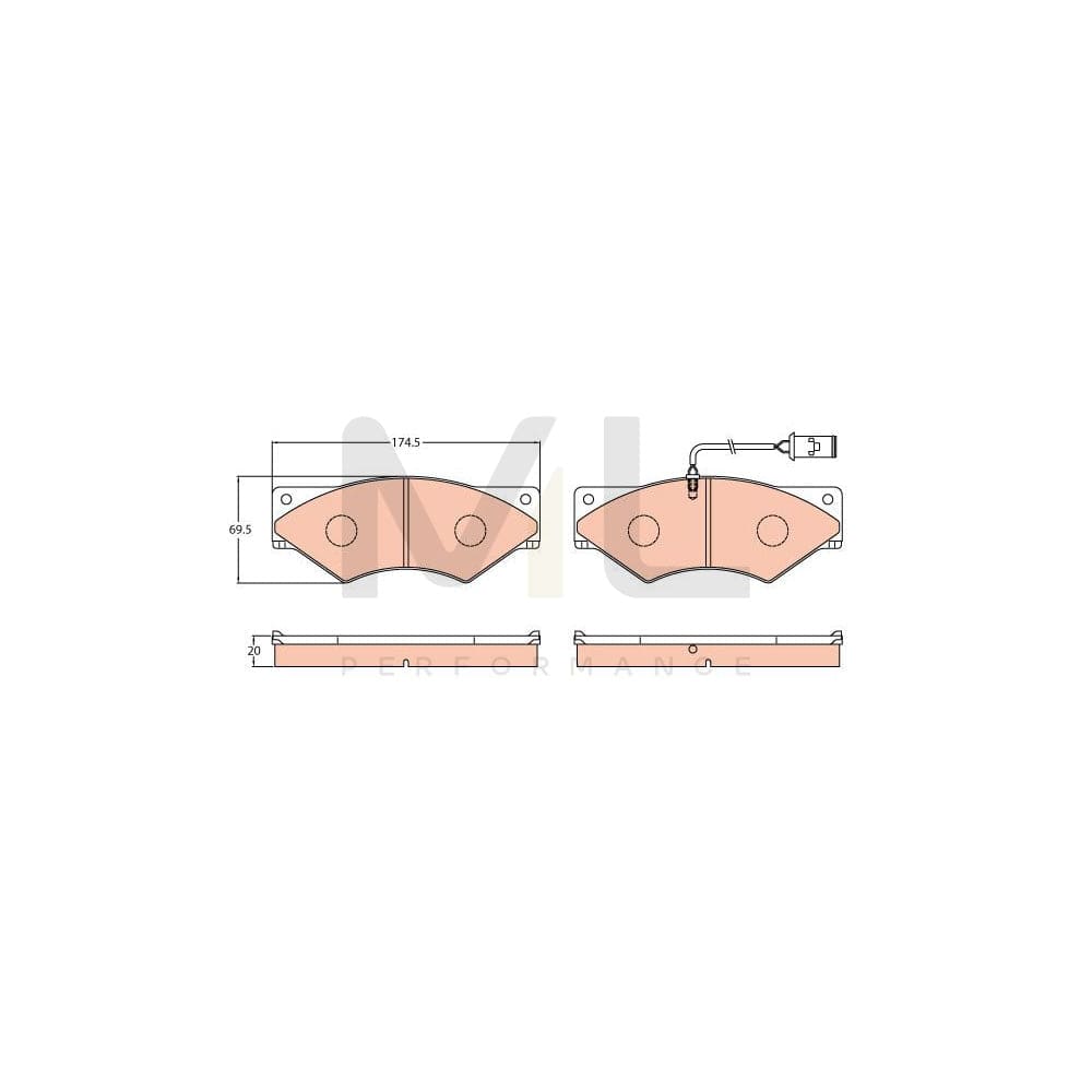 TRW Gdb5062 Brake Pad Set For Iveco Daily Incl. Wear Warning Contact | ML Performance Car Parts