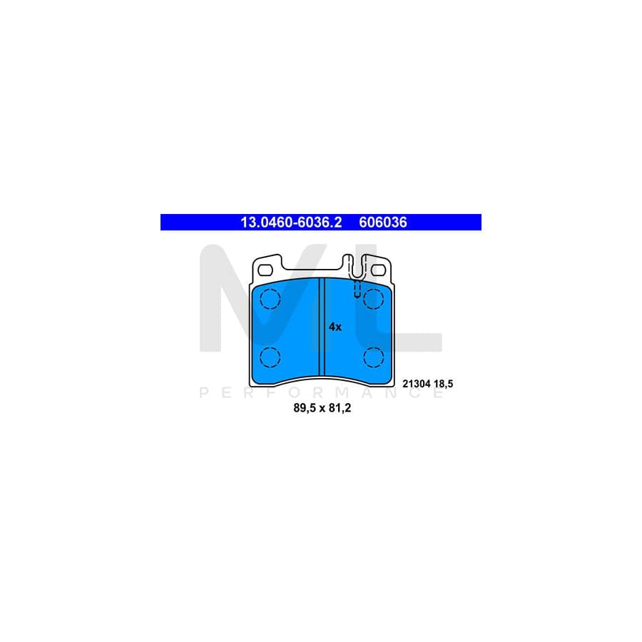 ATE 13.0460-6036.2 Brake pad set suitable for MERCEDES-BENZ S-Class Saloon (W140) excl. wear warning contact, prepared for wear indicator | ML Performance Car Parts