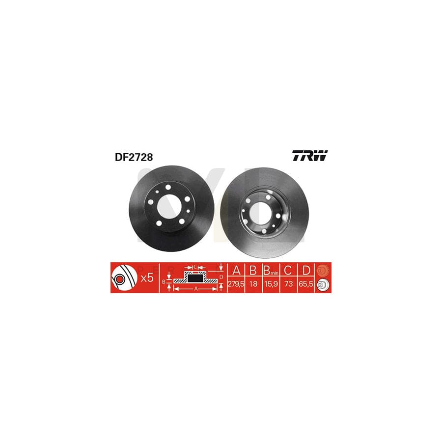 TRW DF2728 Brake Disc Solid, Painted | ML Performance Car Parts