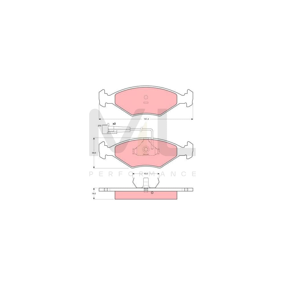 TRW Gdb1347 Brake Pad Set Incl. Wear Warning Contact | ML Performance Car Parts