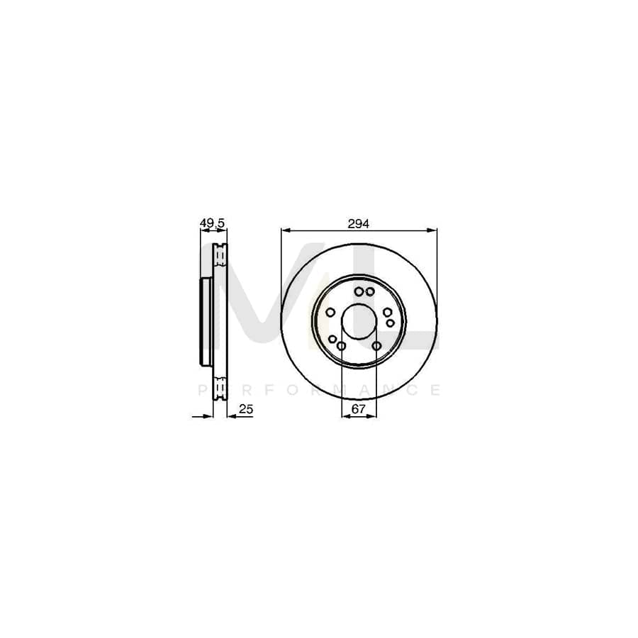 BOSCH 0 986 478 428 Brake Disc Internally Vented, Vented, Coated, Alloyed / High-carbon | ML Performance Car Parts