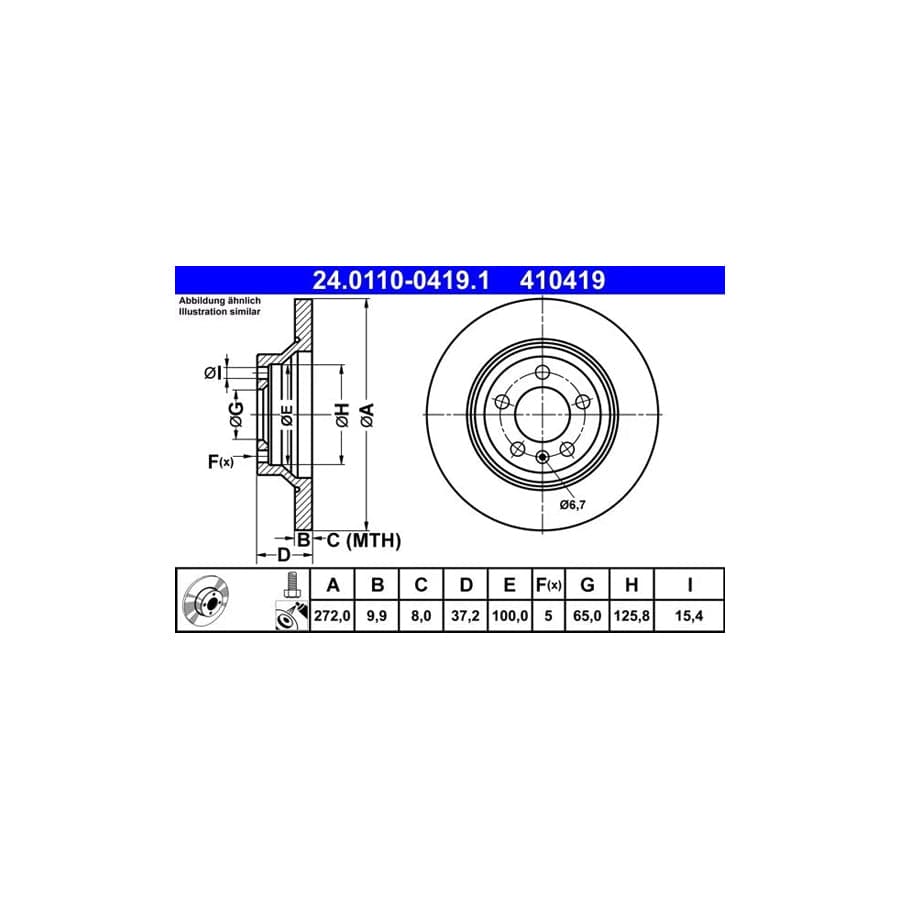 ATE 24.0110-0419.1 Brake Disc