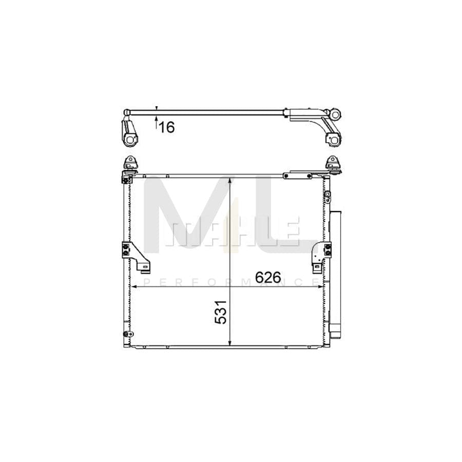 MAHLE ORIGINAL AC 863 000S Air conditioning condenser for TOYOTA Land Cruiser Prado 150 (J150) with dryer, without dryer | ML Performance Car Parts