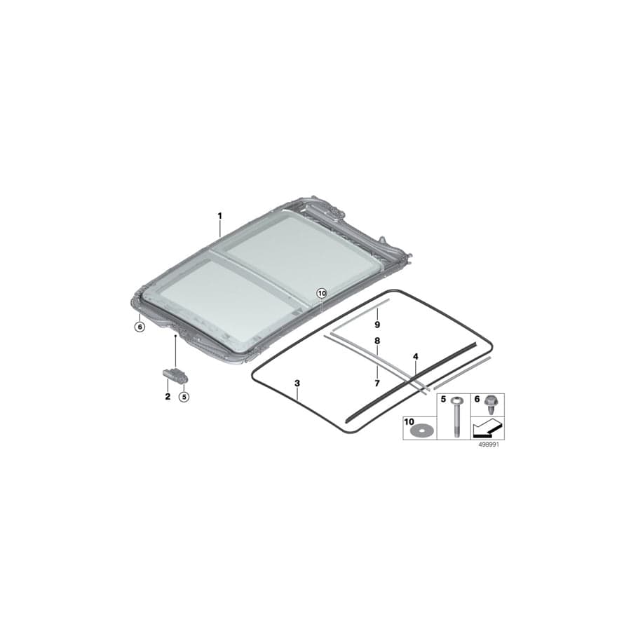 Genuine BMW 54107391799 F45 F45 Panorama Roof (Inc. 218d, 220d & 225iX) | ML Performance UK Car Parts