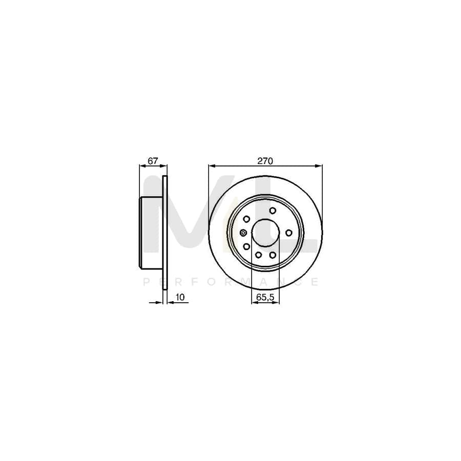 BOSCH 0 986 478 267 Brake Disc Solid, Oiled | ML Performance Car Parts