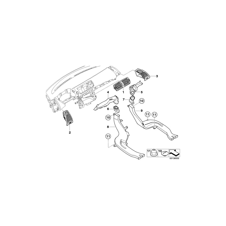 Genuine BMW 51477058143 E92 E91 E81 Heater Duct Rear Left (Inc. 318d, X1 35iX & X1 20dX) | ML Performance UK