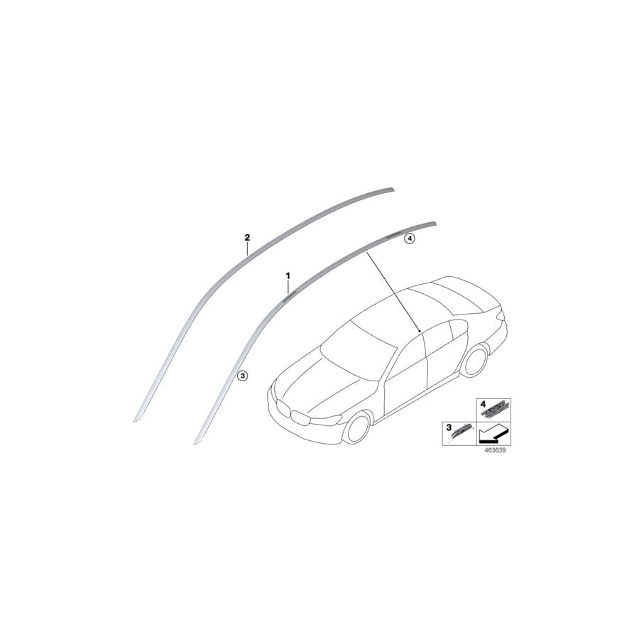 Genuine BMW 51337415677 G32 Finisher, Side Frame Left SCHW. HOCHGLANZ (Inc. 640dX, 620d & 630d) | ML Performance UK Car Parts