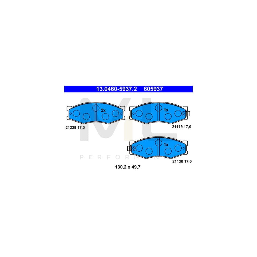 ATE 13.0460-5937.2 Brake pad set with acoustic wear warning | ML Performance Car Parts