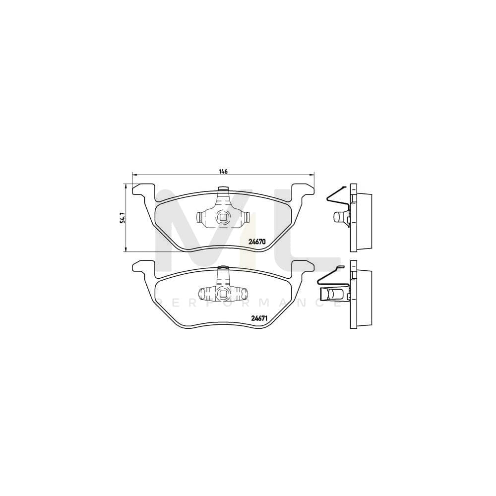 Brembo P 24 085 Brake Pad Set Excl. Wear Warning Contact | ML Performance Car Parts