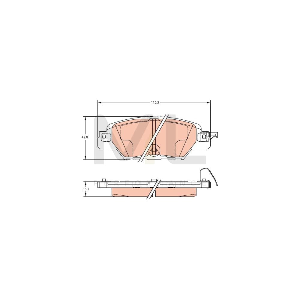 TRW Gdb2163 Brake Pad Set For Mazda Cx-5 With Acoustic Wear Warning | ML Performance Car Parts