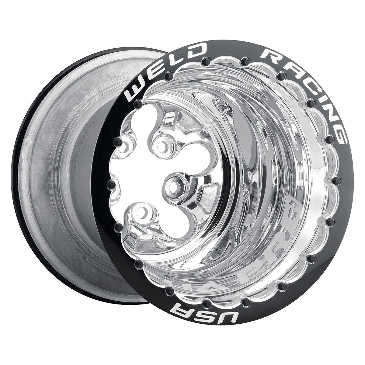 Weld 83XP515412MP Alpha-1 Pro Wheel 15x15 5x5 ET-178 BS1 Polished Center - Polished Shell