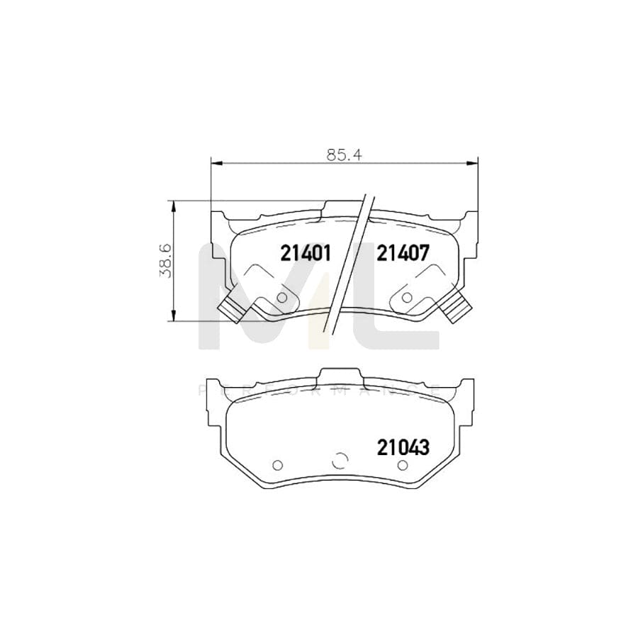 TEXTAR 2104302 Brake pad set with acoustic wear warning | ML Performance Car Parts