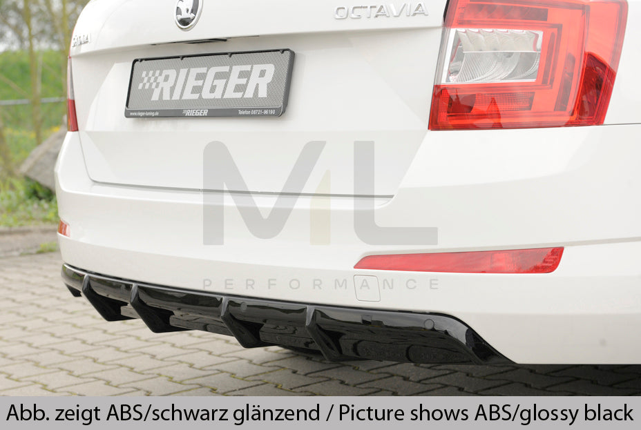 Rieger 00079029 Skoda 5E Octavia Rear Diffuser 2 | ML Performance UK Car Parts