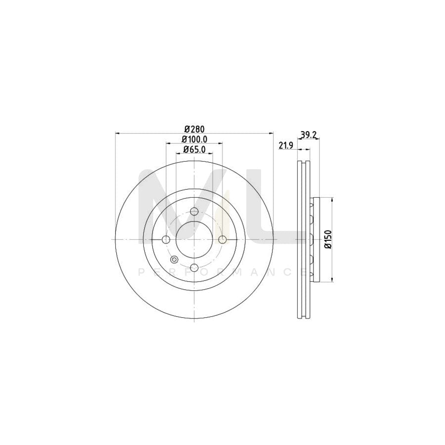 HELLA 8DD 355 101-831 Brake Disc Externally Vented, without wheel hub, without wheel studs | ML Performance Car Parts