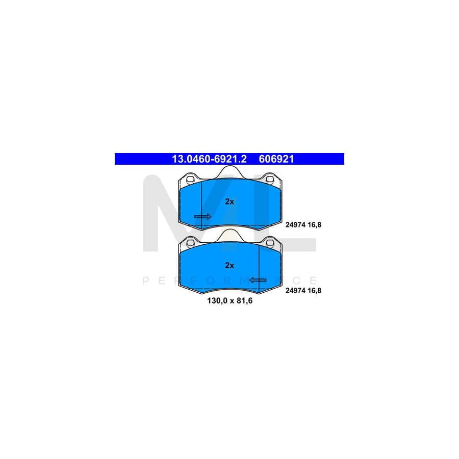 ATE 13.0460-6921.2 Brake pad set for SEAT Ibiza IV Sportcoupe (6J, 6P) excl. wear warning contact, not prepared for wear indicator | ML Performance Car Parts