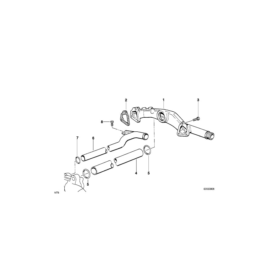 Genuine BMW 11531704194 E38 E31 Pipe (Inc. L7, 750iL & 750iLS) | ML Performance UK Car Parts