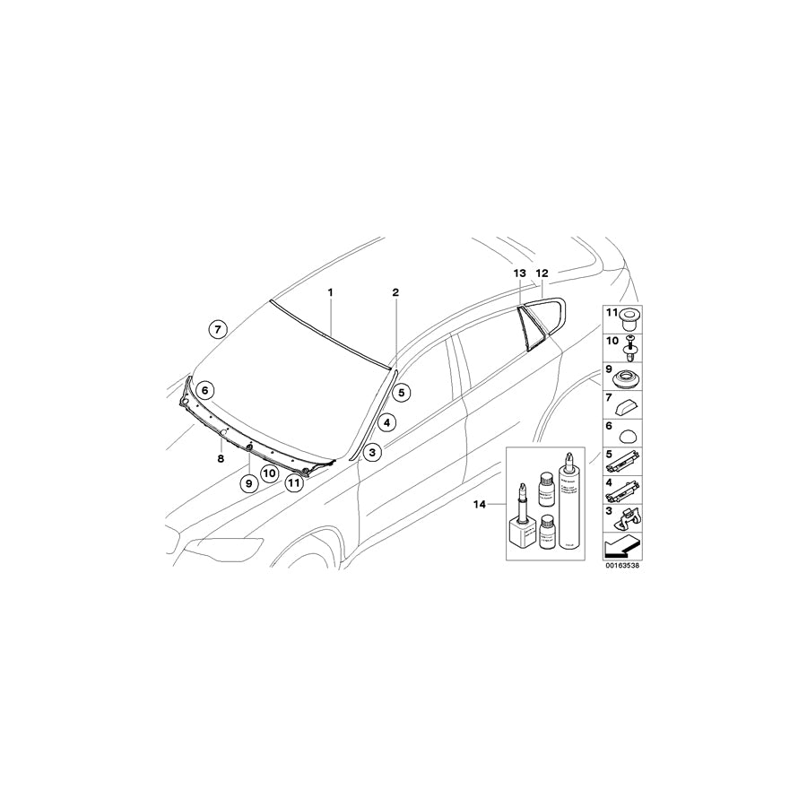 Genuine BMW 51317250403 E71 E72 Drip Moulding, Left (Inc. X6) | ML Performance UK Car Parts