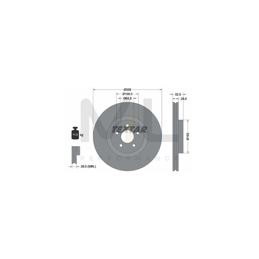 TEXTAR PRO+ 92282305 Brake Disc for FORD Focus Mk2 Hatchback (DA_, HCP, DP) Internally Vented, Coated, High-carbon, without wheel hub, without wheel studs | ML Performance Car Parts