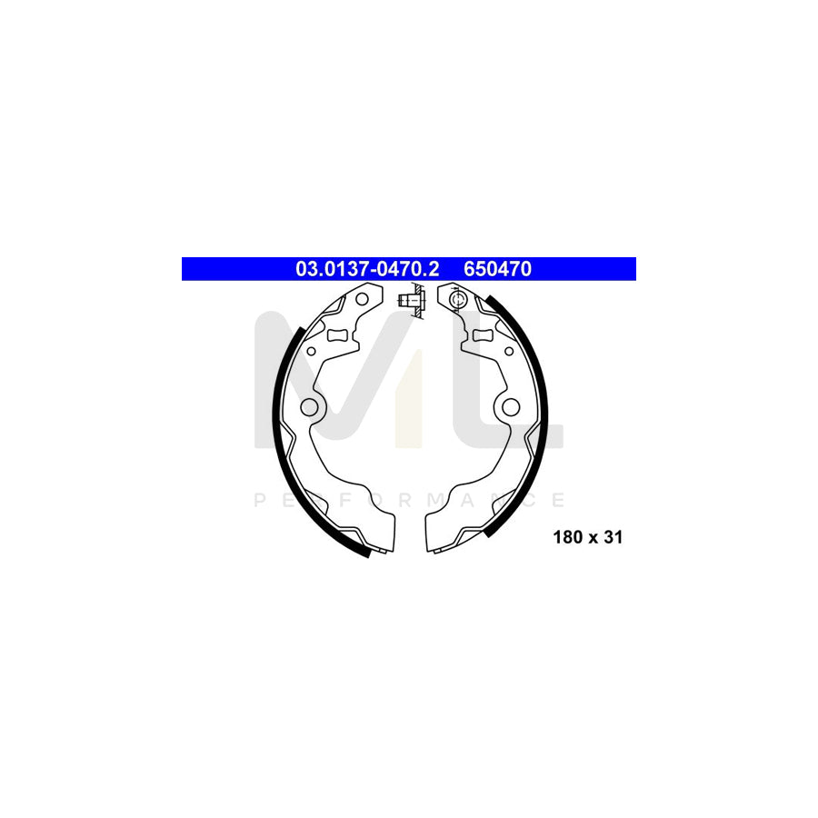 ATE 03.0137-0470.2 Brake Shoe Set for SUZUKI ALTO without lever | ML Performance Car Parts