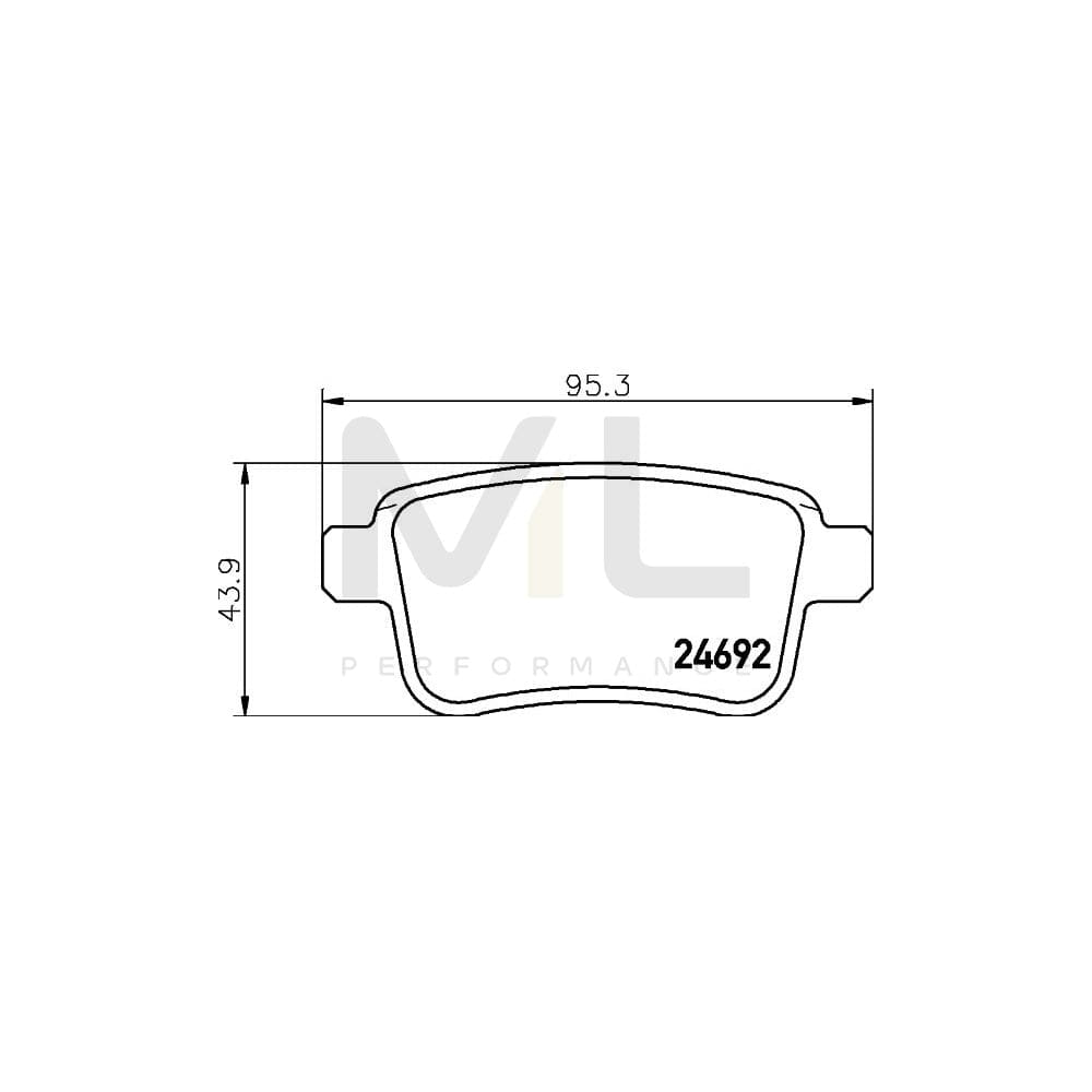 Hella 8DB 355 013-971 Brake Pad Set For Renault Kangoo Not Prepared For Wear Indicator, With Brake Caliper Screws, With Accessories | ML Performance Car Parts