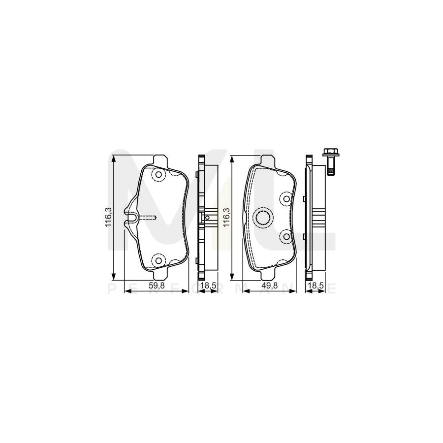 Bosch 0986Tb3206 Brake Pad Set With Bolts  | ML Performance Car Parts