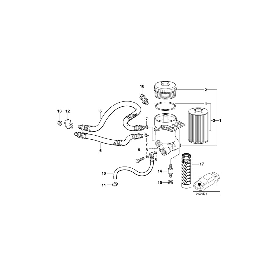 Genuine BMW 11421405197 E31 Oil Filter With Oil Cooler Connection (Inc. 850CSi) | ML Performance UK Car Parts