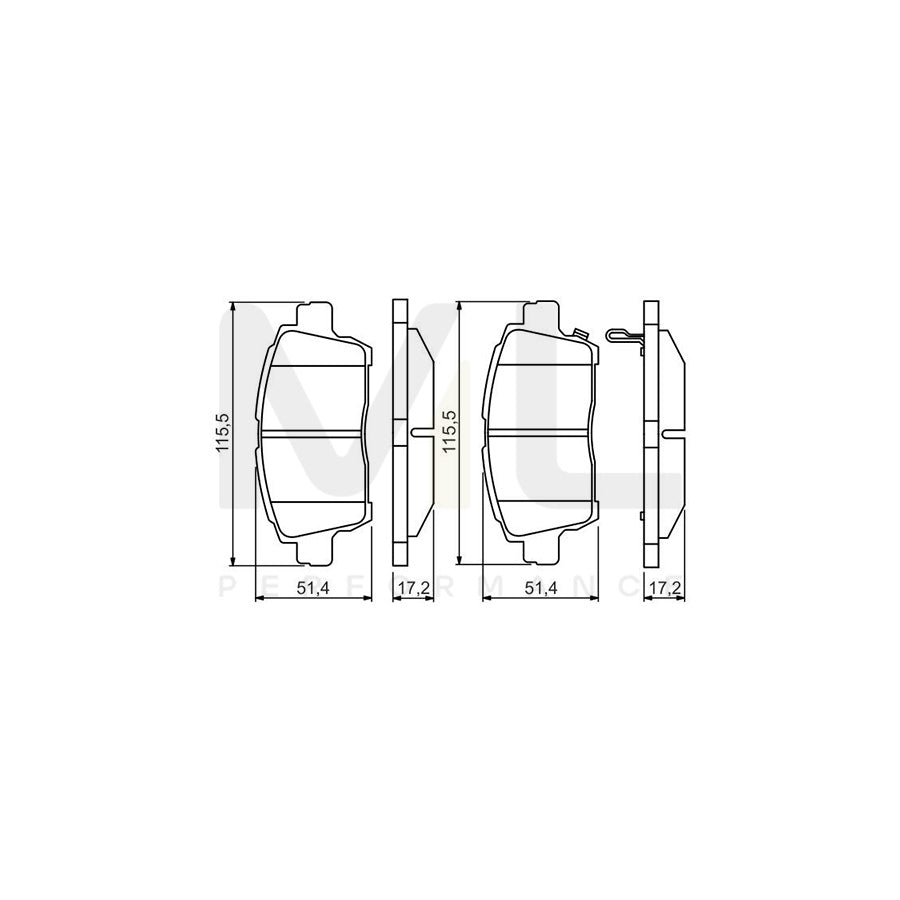 Bosch 0986495242 Brake Pad Set With Acoustic Wear Warning BP1540 | ML Performance Car Parts