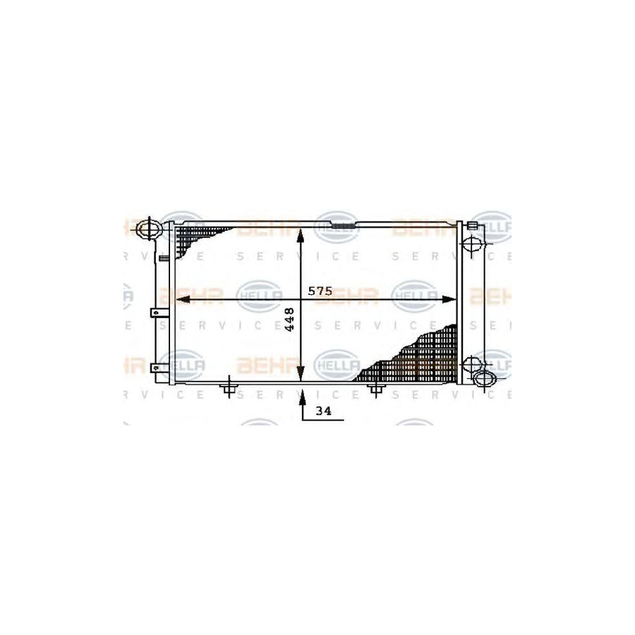 Hella 8MK 376 712-294 Engine Radiator Suitable For Mercedes-Benz 190 (W201)