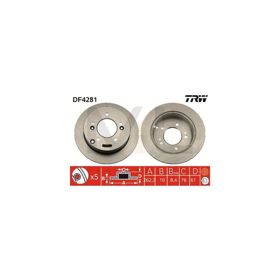 TRW DF4281 Brake Disc Solid, Painted | ML Performance Car Parts